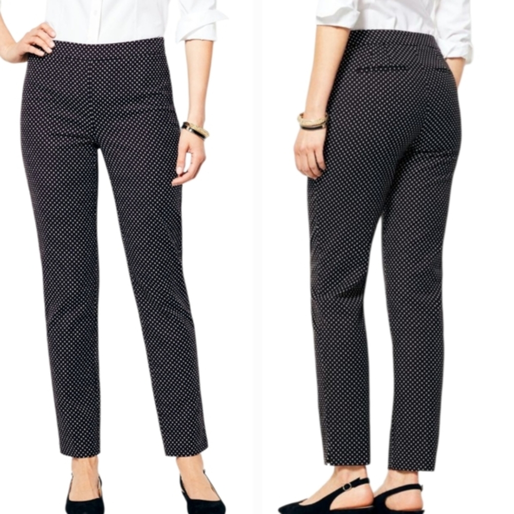 Talbots Black White polka dot Chatham Ankle pants Size 4